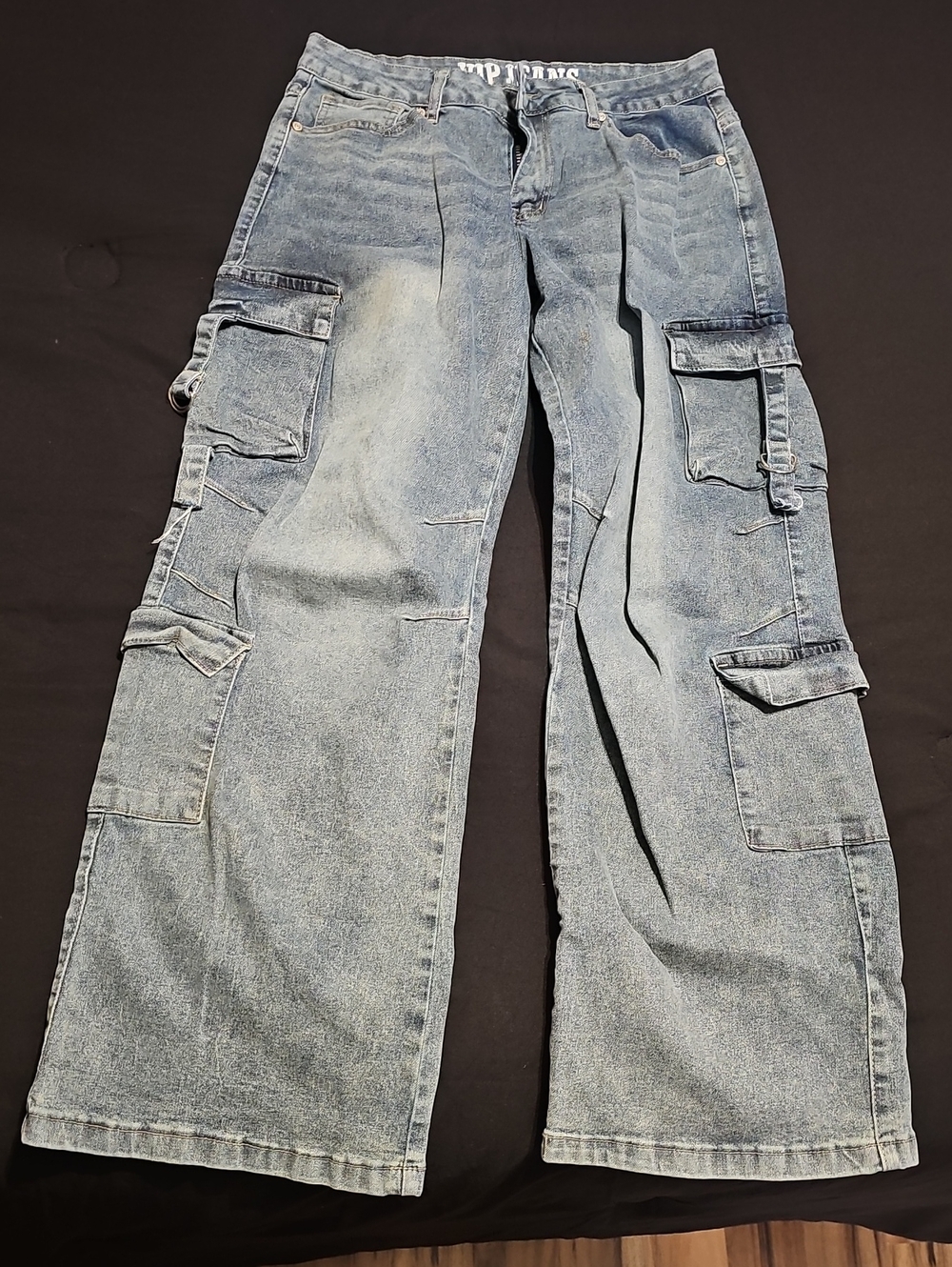 VIP Light Blue Wide-Leg Cargo Jeans